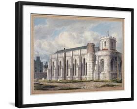View of Temple Church from across the graveyard, City of London, 1811-George Shepherd-Framed Giclee Print
