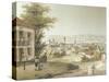 View of Teplitz, Czech Republic 19th Century Print in Color-null-Stretched Canvas