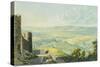 View of Tepliz, Austria 19th Century Engraving-null-Stretched Canvas