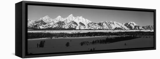 View of Teton Range at Dawn, Grand Teton National Park, Wyoming, USA-Paul Souders-Framed Stretched Canvas