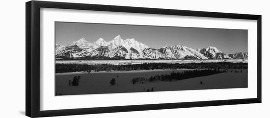 View of Teton Range at Dawn, Grand Teton National Park, Wyoming, USA-Paul Souders-Framed Premium Photographic Print