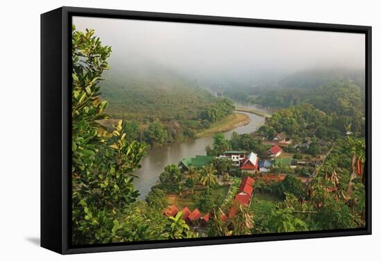 View of Tha Ton and Kok River, Chiang Mai Province, Thailand, Southeast Asia, Asia-Jochen Schlenker-Framed Stretched Canvas