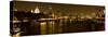 View of Thames River from Waterloo Bridge at Night, London, England-null-Stretched Canvas