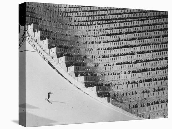 View of the 90 Meter Ski Jump During the 1972 Olympics-John Dominis-Stretched Canvas