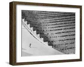 View of the 90 Meter Ski Jump During the 1972 Olympics-John Dominis-Framed Photographic Print