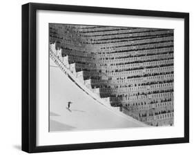 View of the 90 Meter Ski Jump During the 1972 Olympics-John Dominis-Framed Photographic Print