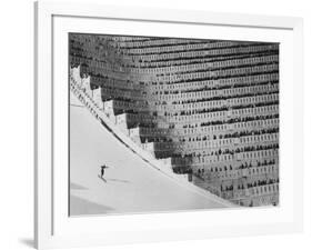 View of the 90 Meter Ski Jump During the 1972 Olympics-John Dominis-Framed Photographic Print
