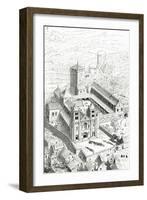 View of the Abbey of Cluny and the Carolingian Cathedral-Eugene Emmanuel Viollet-le-Duc-Framed Giclee Print