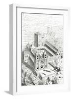 View of the Abbey of Cluny and the Carolingian Cathedral-Eugene Emmanuel Viollet-le-Duc-Framed Giclee Print