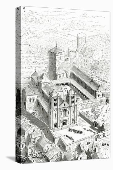 View of the Abbey of Cluny and the Carolingian Cathedral-Eugene Emmanuel Viollet-le-Duc-Stretched Canvas