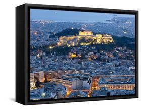 View of the Acropolis and the Parthenon Athens, Greece-Peter Adams-Framed Stretched Canvas
