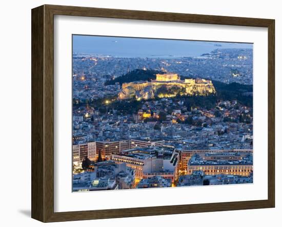 View of the Acropolis and the Parthenon Athens, Greece-Peter Adams-Framed Photographic Print