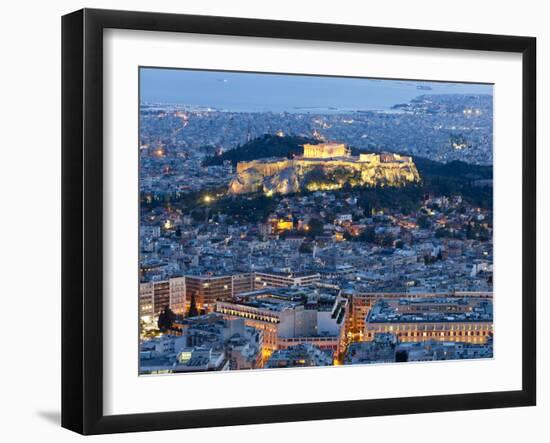 View of the Acropolis and the Parthenon Athens, Greece-Peter Adams-Framed Photographic Print