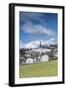 View of the alpine village of Zuoz surrounded by snowy peaks in spring, Maloja, Canton of Graubunde-Roberto Moiola-Framed Photographic Print