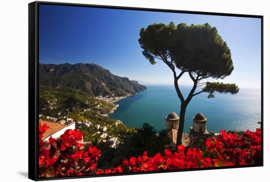 View of the Amalfi Coast from Villa Rufolo in Ravello, Italy-Terry Eggers-Framed Stretched Canvas