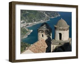 View of the Amalfi Coastline from Villa Rufolo, Ravello, Campania, Italy-Walter Bibikow-Framed Premium Photographic Print