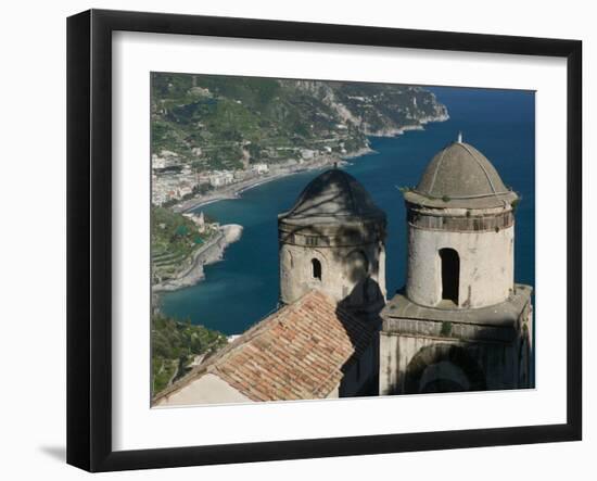 View of the Amalfi Coastline from Villa Rufolo, Ravello, Campania, Italy-Walter Bibikow-Framed Premium Photographic Print