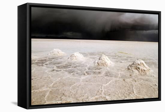 View of the Amazing Salar De Uyuni Salt Flats in Bolivia.-De Visu-Framed Stretched Canvas