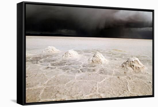 View of the Amazing Salar De Uyuni Salt Flats in Bolivia.-De Visu-Framed Stretched Canvas