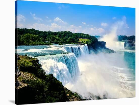 View of the American Falls, Niagara Falls, New York State, USA-null-Stretched Canvas