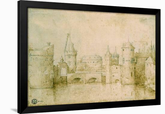 View of the Ancient Fortifications of Amsterdam, Netherlands, 1562-Pieter Bruegel the Elder-Framed Giclee Print