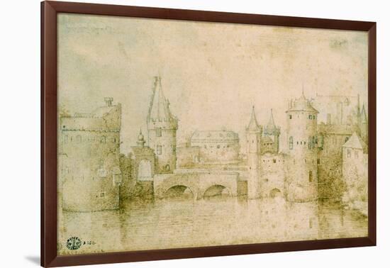 View of the Ancient Fortifications of Amsterdam, Netherlands, 1562-Pieter Bruegel the Elder-Framed Giclee Print