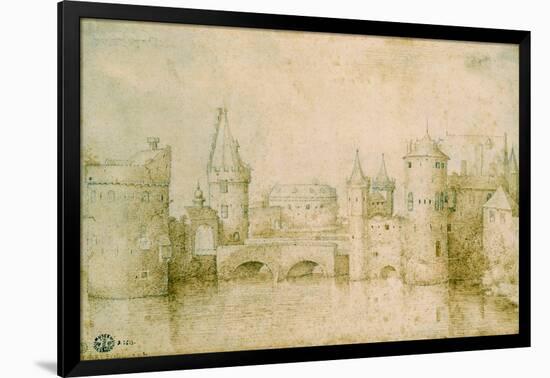 View of the Ancient Fortifications of Amsterdam, Netherlands, 1562-Pieter Bruegel the Elder-Framed Giclee Print