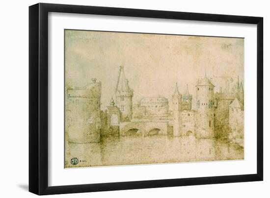 View of the Ancient Fortifications of Amsterdam, Netherlands, 1562-Pieter Bruegel the Elder-Framed Premium Giclee Print