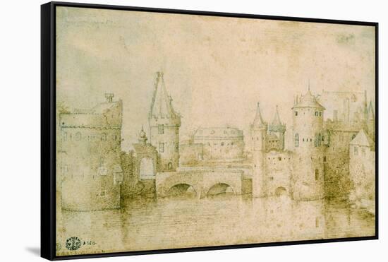 View of the Ancient Fortifications of Amsterdam, Netherlands, 1562-Pieter Bruegel the Elder-Framed Stretched Canvas