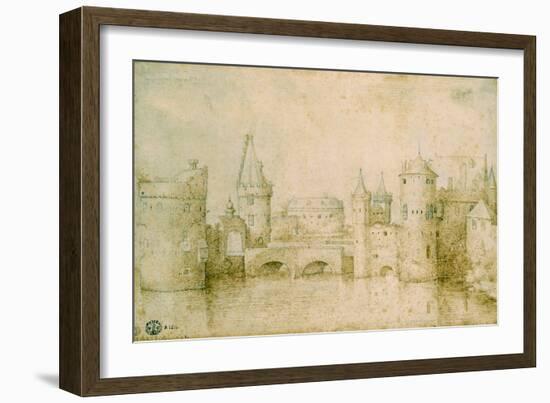 View of the Ancient Fortifications of Amsterdam, Netherlands, 1562-Pieter Bruegel the Elder-Framed Giclee Print