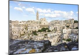 View of the ancient town and historical center called Sassi, perched on rocks on top of hill, Mater-Roberto Moiola-Mounted Photographic Print