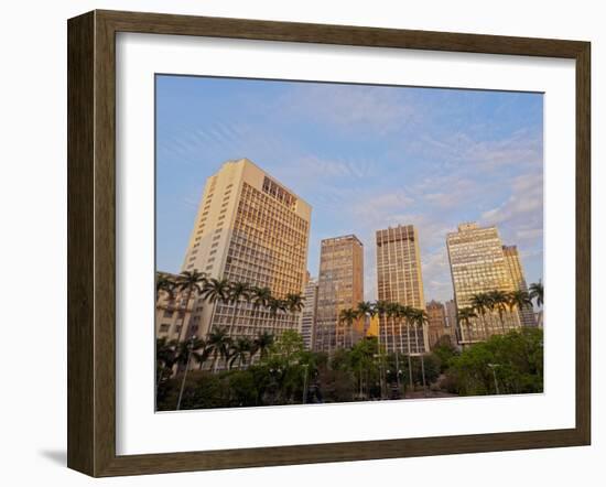 View of the Anhangabau Park and buildings in city centre., City of Sao Paulo, State of Sao Paulo, B-Karol Kozlowski-Framed Photographic Print