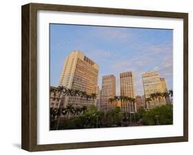 View of the Anhangabau Park and buildings in city centre., City of Sao Paulo, State of Sao Paulo, B-Karol Kozlowski-Framed Photographic Print