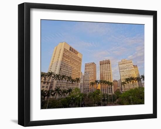 View of the Anhangabau Park and buildings in city centre., City of Sao Paulo, State of Sao Paulo, B-Karol Kozlowski-Framed Photographic Print