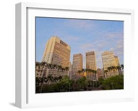 View of the Anhangabau Park and buildings in city centre., City of Sao Paulo, State of Sao Paulo, B-Karol Kozlowski-Framed Photographic Print