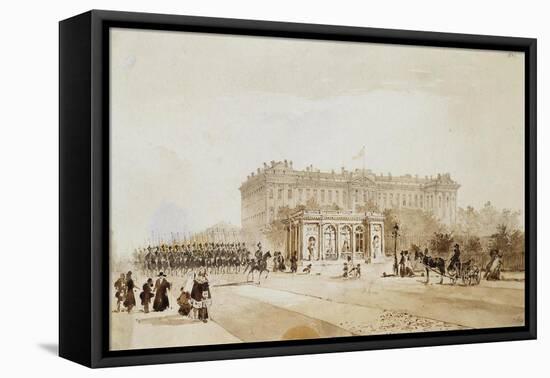 View of the Anichkov Palace in St Petersburg, 1843-Johann Baptist Weiss-Framed Stretched Canvas