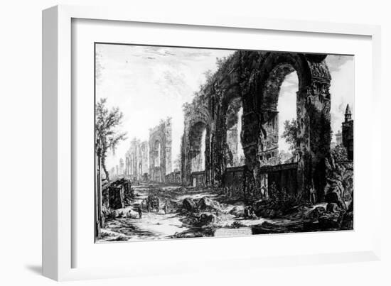 View of the Aqueduct of Nero, from the 'Views of Rome' Series, C.1760-Giovanni Battista Piranesi-Framed Giclee Print