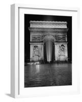 View of the Arc de Triomphe Lit at Night on Bastille Day-David Scherman-Framed Photographic Print