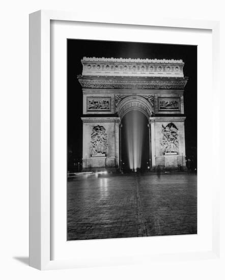 View of the Arc de Triomphe Lit at Night on Bastille Day-David Scherman-Framed Photographic Print