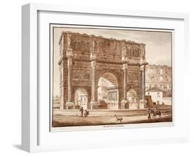 View of the Arch of Constantine, 1833-Agostino Tofanelli-Framed Giclee Print