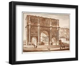 View of the Arch of Constantine, 1833-Agostino Tofanelli-Framed Premium Giclee Print