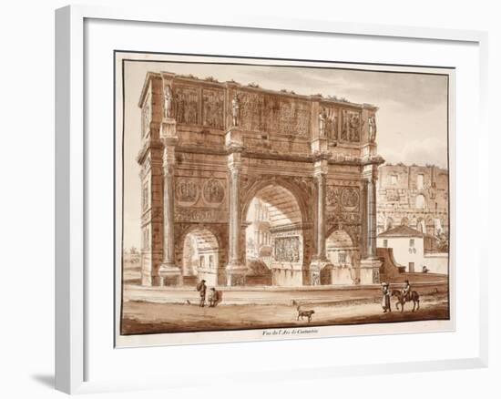 View of the Arch of Constantine, 1833-Agostino Tofanelli-Framed Giclee Print