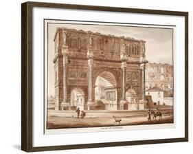 View of the Arch of Constantine, 1833-Agostino Tofanelli-Framed Giclee Print