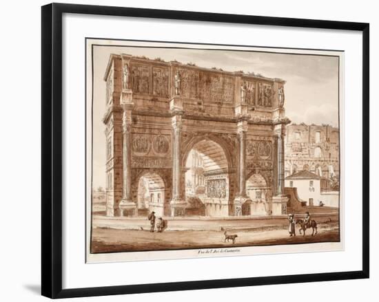 View of the Arch of Constantine, 1833-Agostino Tofanelli-Framed Giclee Print