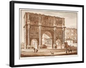 View of the Arch of Constantine, 1833-Agostino Tofanelli-Framed Giclee Print