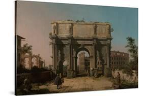 View of the Arch of Constantine with the Colosseum, 1742-1745-Canaletto-Stretched Canvas