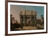 View of the Arch of Constantine with the Colosseum, 1742-1745-Canaletto-Framed Giclee Print