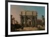 View of the Arch of Constantine with the Colosseum, 1742-1745-Canaletto-Framed Giclee Print