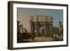 View of the Arch of Constantine with the Colosseum, 1742-5-Canaletto-Framed Giclee Print