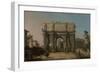 View of the Arch of Constantine with the Colosseum, 1742-5-Canaletto-Framed Giclee Print